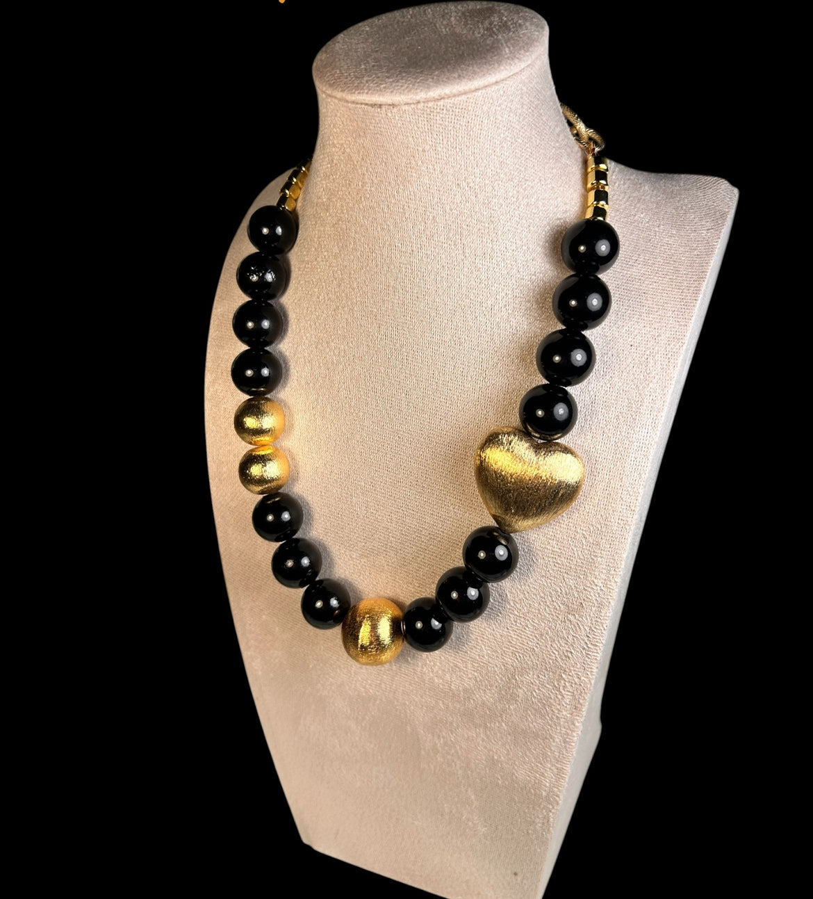 Volcanic Pearl Collection-Gold Heart